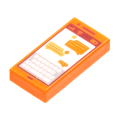 Lego NEW - Tile 1 x 2 with Cell Phone / Smartphone Screen with Keyboard and Text Messages~ [Orange]
