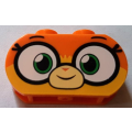 Lego NEW - Brick Modified 1 x 3 with Round Ends with Large Eyes and Smile Pattern (Dr.Fo~ [Orange]