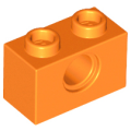 Lego NEW - Technic Brick 1 x 2 with Hole~ [Orange]