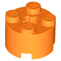Lego NEW - Brick Round 2 x 2 with Axle Hole~ [Orange]