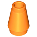 Lego NEW - Cone 1 x 1 with Top Groove~ [Orange]