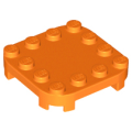 Lego NEW - Plate Modified 4 x 4 with Rounded Corners and 4 Feet~ [Orange]