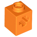 Lego NEW - Technic Brick 1 x 1 with Axle Hole~ [Orange]