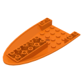 Lego Used - Aircraft Fuselage Forward Bottom Curved 6 x 10 with 3 Holes~ [Orange]