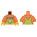 Lego NEW - Torso Lime Overalls with Bright Green Hills and Yellow Sun over Shirt withCol~ [Orange]