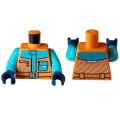 Lego NEW - Torso Jacket with Medium Azure Panels and Pocket with White Flap Silver Belt B~ [Orange]