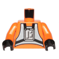 Lego Used - Torso SW Rebel Pilot Pattern / Orange Arms / Black Hands~ [Orange]
