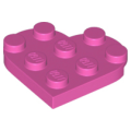 Lego NEW - Plate Round 3 x 3 Heart~ [Dark Pink]