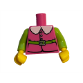 Lego NEW - Torso Jacket with Fur Collar and Lime Belt Pattern (BAM) / Lime Arms /Yell~ [Dark Pink]