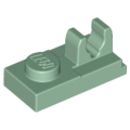 Lego NEW - Plate Modified 1 x 2 with Clip with Center Cut on Top~ [Sand Green]