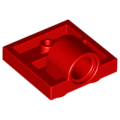 Lego NEW - Plate Modified 2 x 2 with Pin Hole - Full Cross Support Underneath~ [Red]