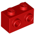 Lego NEW - Brick Modified 1 x 2 with Studs on 1 Side~ [Red]