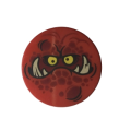Lego NEW - Tile Round 2 x 2 with Bottom Stud Holder with Globlin Face with Large TeethPatte~ [Red]
