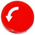 Lego Used - Tile Round 2 x 2 with Bottom Stud Holder with White Curved Arrow on Red Backgrou~ [Red]