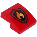 Lego NEW - Slope Curved 2 x 2 x 2/3 with Fire Logo Pattern~ [Red]