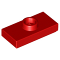 Lego NEW - Plate Modified 1 x 2 with 1 Stud with Groove and Bottom Stud Holder (Jumper)~ [Red]