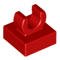 Lego NEW - Tile Modified 1 x 1 with Open O Clip~ [Red]