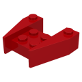 Lego Used - Wedge 3 1/2 x 4 without Stud Notches~ [Red]