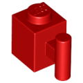 Lego NEW - Brick Modified 1 x 1 with Bar Handle~ [Red]