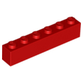 Lego Used - Brick 1 x 6~ [Red]