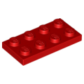 Lego Used - Plate 2 x 4~ [Red]