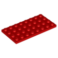 Lego Used - Plate 4 x 8~ [Red]
