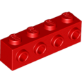 Lego Used - Brick Modified 1 x 4 with Studs on Side~ [Red]