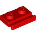 Lego NEW - Plate Modified 1 x 2 with Door Rail~ [Red]
