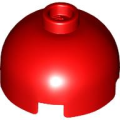 Lego NEW - Brick Round 2 x 2 Dome Top with Bottom Axle Holder - Vented Stud~ [Red]