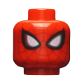 Lego NEW - Minifigure Head Alien with Spider-Man Dark Red Webbing Large White Eyeswith Meta~ [Red]