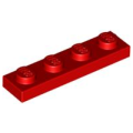 Lego Used - Plate 1 x 4~ [Red]