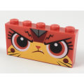 Lego NEW - Brick 1 x 5 x 2 with Angry Ultrakatty Pattern~ [Red]