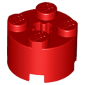 Lego NEW - Brick Round 2 x 2 with Axle Hole~ [Red]