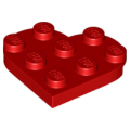 Lego NEW - Plate Round 3 x 3 Heart~ [Red]
