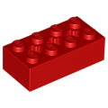 Lego NEW - Technic Brick 2 x 4 with 3 Axle Holes~ [Red]