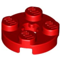 Lego Used - Plate Round 2 x 2 with Axle Hole~ [Red]
