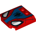 Lego NEW - Wedge 4 x 4 x 2/3 Triple Curved with Web Black Spider and White EyesPattern~ [Red]