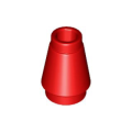 Lego NEW - Cone 1 x 1 with Top Groove~ [Red]