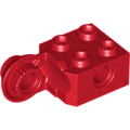 Lego Used - Technic Brick Modified 2 x 2 with Pin Hole and Rotation Joint Ball Half Vertical~ [Red]