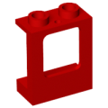 Lego Used - Window 1 x 2 x 2 Plane Single Hole Top and Bottom for Glass~ [Red]