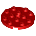 Lego NEW - Plate Round 4 x 4 with Hole~ [Red]
