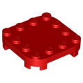Lego NEW - Plate Modified 4 x 4 with Rounded Corners and 4 Feet~ [Red]