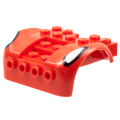 Lego NEW - Vehicle Mudguard 6 x 4 with 4 Studs on Front with White Headlights Pattern~ [Red]