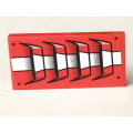 Lego Used - Tile 2 x 4 with 4 Air Intakes and White Stripe Pattern (Sticker) - Set 8897~ [Red]