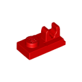 Lego NEW - Plate Modified 1 x 2 with Clip with Center Cut on Top~ [Red]