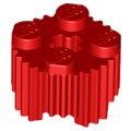 Lego Used - Brick Round 2 x 2 with Axle Hole and Grille / Fluted Profile~ [Red]