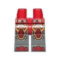 Lego NEW - Hips and Dark Bluish Gray Legs with Red Armor and Orange and YellowCircuitry Red~ [Red]