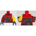 Lego NEW - Torso Ninjago Armor Chain Mail with Reddish Brown Wide Belt and Black SashPatter~ [Red]