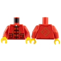 Lego NEW - Torso Tang Jacket with Laces Gold Circles in Diamond 2 Pockets Pattern /Red Arms~ [Red]