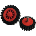 Lego Used - Wheel Spoked 2 x 2 with Stud with Black Tire 24mm D. x 8mm Offset Tread - Interi~ [Red]
